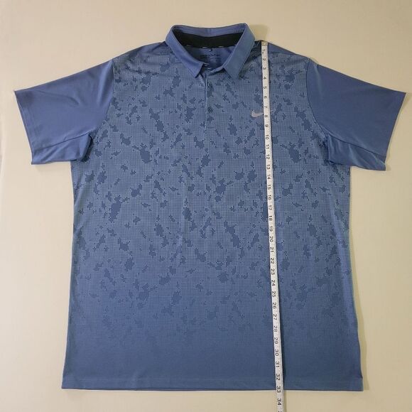 Nike Blue Dri-FIT Mobility Camo Golf Tech Sport Dri-FIT® Polo - Picture 5 of 12